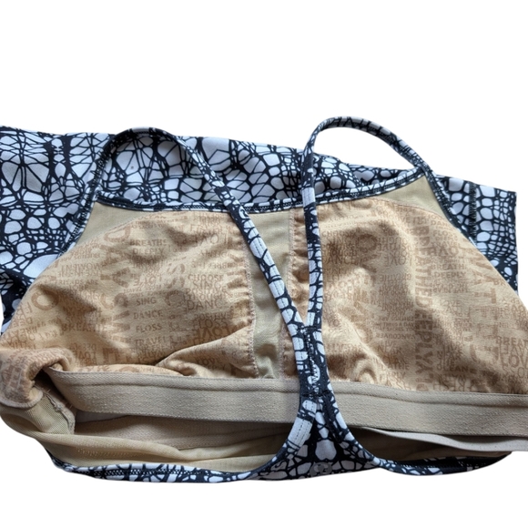 Lululemon Power Y Tank Top White Black Glacier Lace Rel: 12/2011 Women's size 8 - Picture 6 of 12